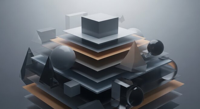 Abstract geometric shapes in 3d