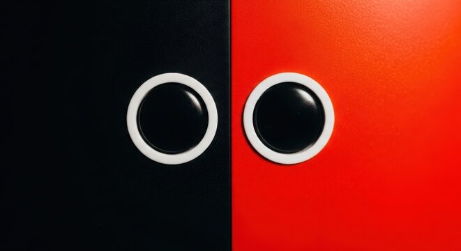 Black and red speaker buttons