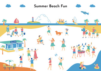 夏のビーチで楽しむ人たち © kid_a