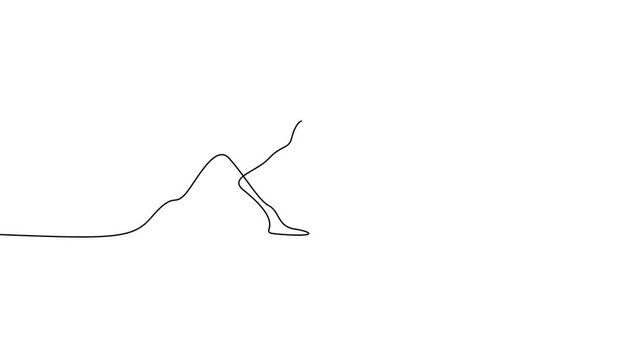 Continuous One Line Mountain Landscape Minimal Nature Peak Animation