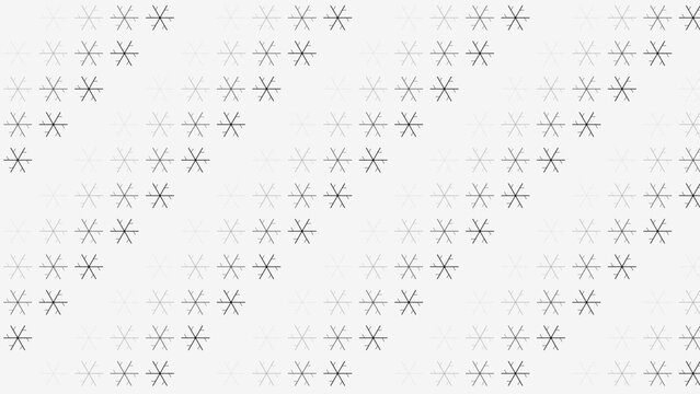 Abstract pattern of dark grey asterisk shapes creating a dynamic diagonal design on a light background.