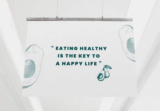 Healthy Lifestyle Motivational Poster Mockup PSD