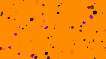 Scattered black and purple irregular shapes on a vibrant orange surface creating a dynamic abstract pattern. © ABDULELLAH