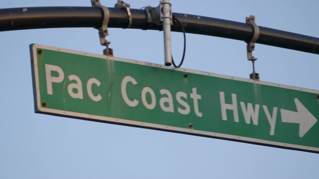 Pacific Coast highway sign in Santa monica California