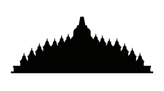 Silhouette of Borobudur Temple Indonesia Landmark 1.