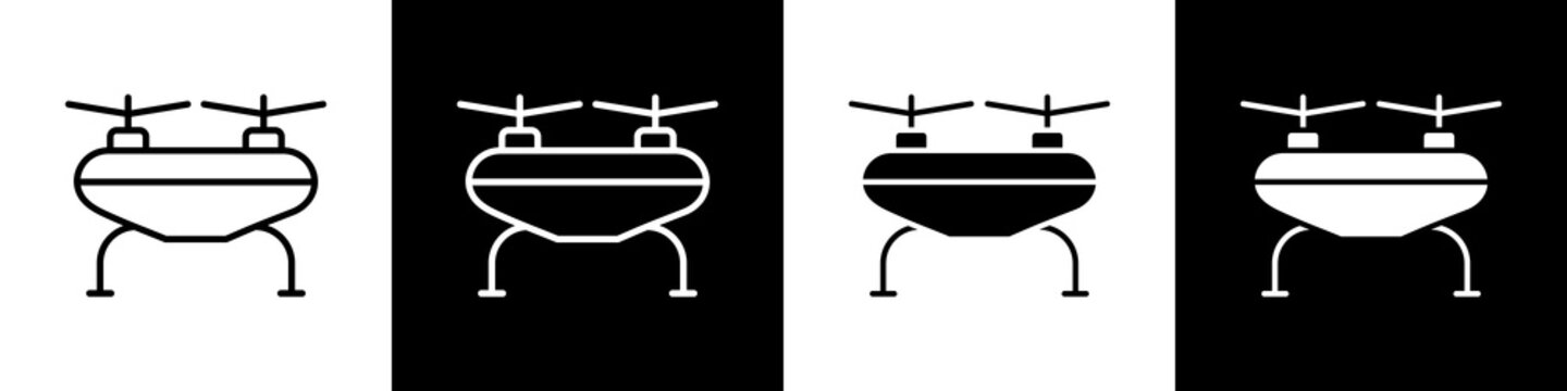 Drong black and white icon design concept