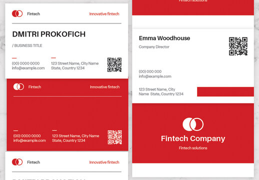 Red And Black Business Card