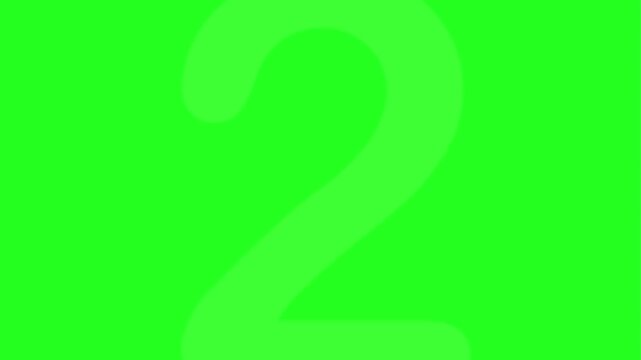 Animated numerical countdown from three to zero and eight to zero, displayed in a teal circle on a vibrant green screen, perfect for video overlays and transitions.