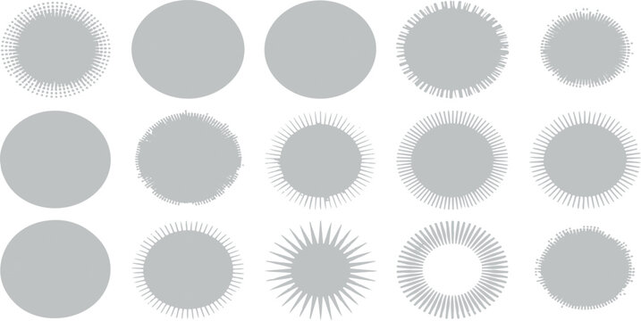 Vector illustration of a blank 3d round button template set and colorful easter eggs with white background as circle web icon elements