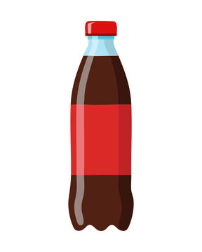 Refreshing dark cola soda soft drink in classic glass bottle container for refreshment menu choice - Vector Illustration