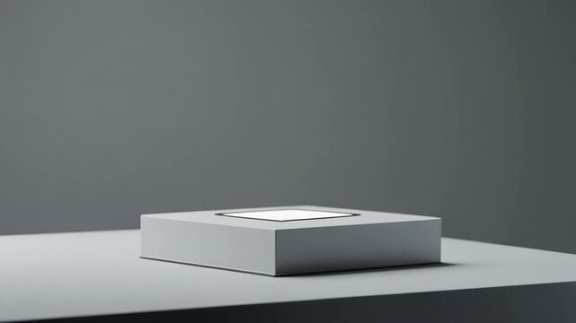 Minimalist Square Platform Rising from Surface