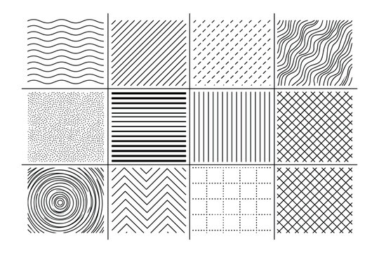 Collection of abstract geometric and organic vector patterns for graphic design backgrounds textures and architectural elements.