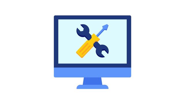 Computer repair and technical support animation