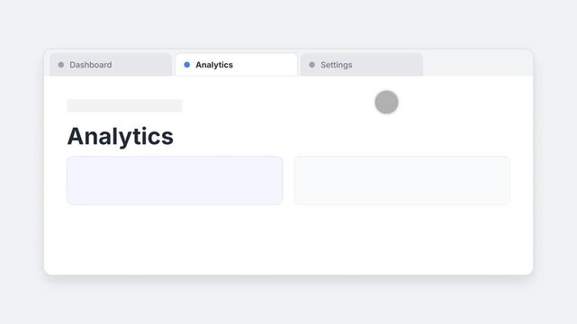 Modern Dashboard Interface Design with Analytics and Settings Tabs for Data Analysis.