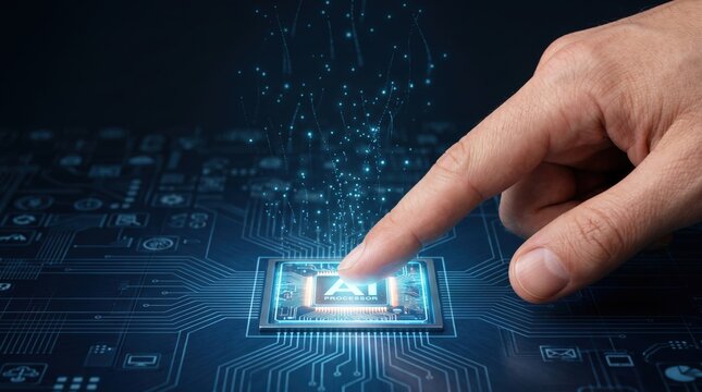 Innovative technology interaction digital space graphic design virtual environment close-up aai gen