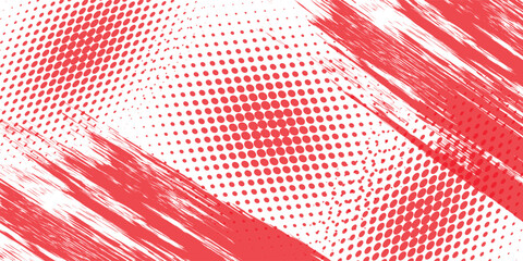 Fototapeta premium red color pattern gradient grunge texture background. Dots pop art comics sport style vector illustration Abstract background dark blue with modern corporate concept