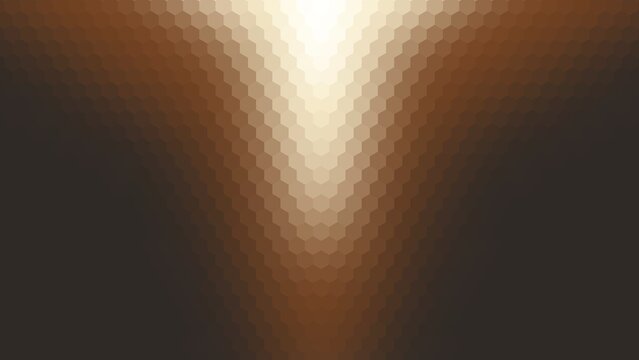 background design with white, brown, and dark brown gradient hexagon pattern surface. vertical gradient with inverted triangular shape