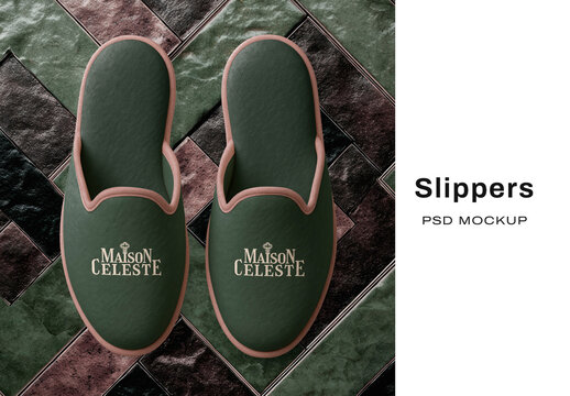 Elegant Slippers Mockup Design PSD