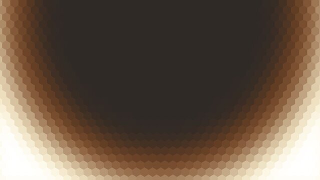 background design with white, brown, and dark brown gradient hexagon pattern surface. gradient with inverted semicircular shape 
