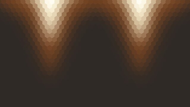 background design with white, brown, and dark brown gradient hexagon pattern surface. gradient with 2 inverted triangle shapes 