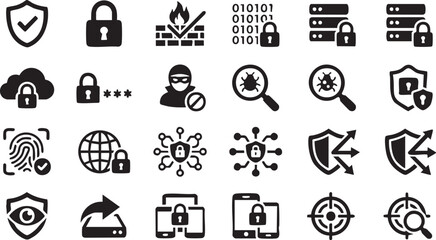 Cyber Security Concept Vector Illustration with Digital Shield and Data Protection Network © Happy