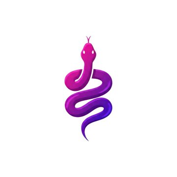 Coiled snake icon with pink and purple gradient