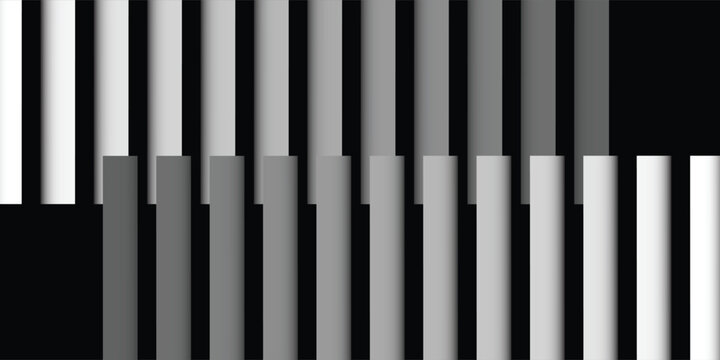 Vertical Grayscale Bars Geometric Abstract Pattern Study.