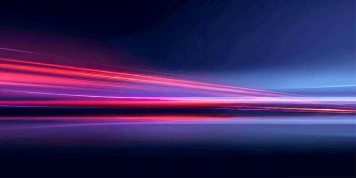 Abstract colorful red background with glowing light waves and motion lines illustration