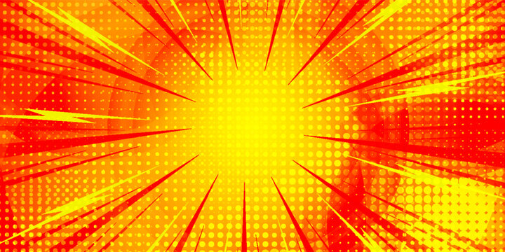 Orange Sunburst Pattern with yellow Background. Rays. Radial. Summer Banner. Exploding star burst texture japanese radius cartoon pattern abstract eps editable vector