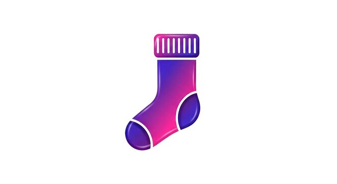 Colorful gradient winter sock icon for apparel design