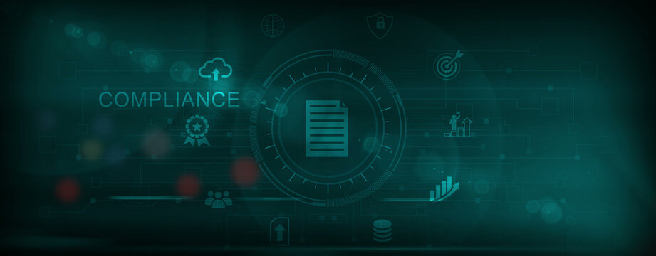 Compliance, Regulatory Standards, Risk Mitigation, compliance-related text on the global network cyberspace, Motion graphics of document file concept
