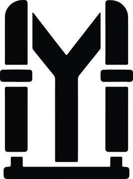 Silhouette vector classic men fashion suspenders garment accessory icon design