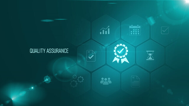 Quality Assurance concept: Digital quality icon on virtual interface, process improvement, customer satisfaction, compliance, risk management, Motion graphics of quality concept