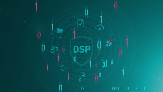 Employee dsp help to get the best human resources. Business symbol. Motion graphics of Digital Signal Processing concept