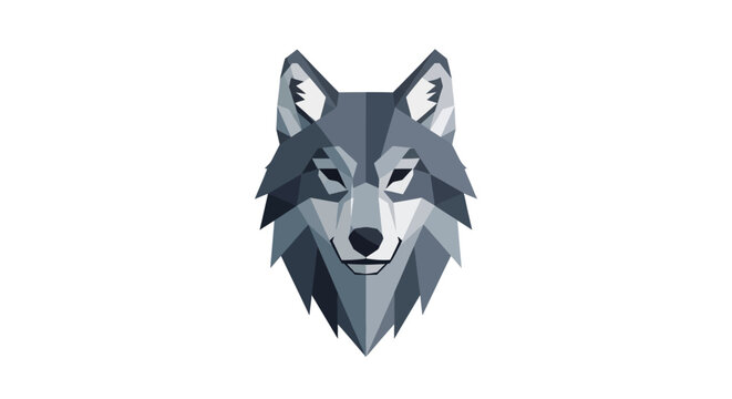 Gray wolf head illustration closeup.