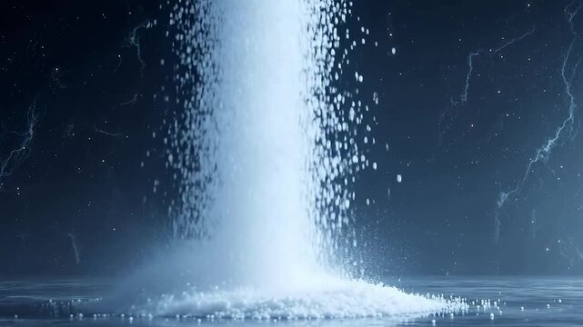 White Particle Burst on Dark Background