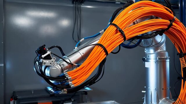 Industrial Robotic Arm with Flowing Cable Harness