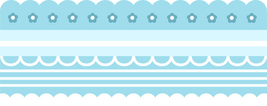 Blue flower cute pastel pattern border