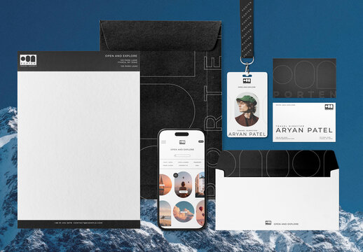 Elegant Corporate Branding Stationery Set Mockup PSD