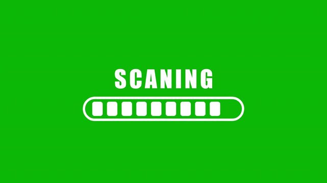 Scanning Progress Bar Green Screen Animation | System Check Overlay Motion Background