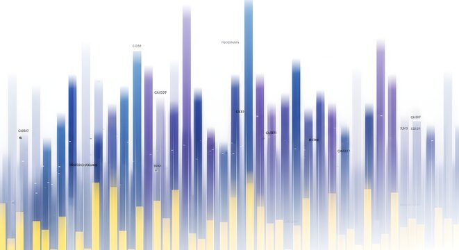 Genomic data visualization abstract chromosome spectrum with genetic markers and code labels