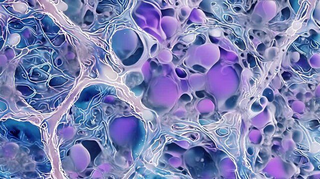 A microscopic view of a thyroid follicle revealing s of thyroid cells with intricate networks of microvilli responsible for efficient hormone secretion.