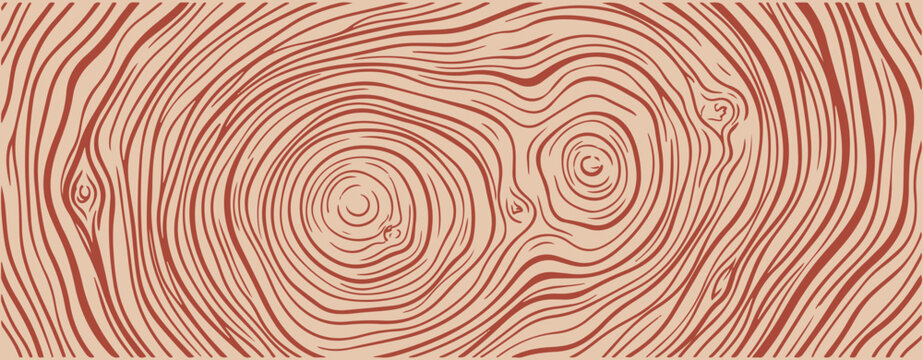 Abstract wood grain seamless pattern vector brown tree rings texture background design for organic product packaging, wood, grain, seamless, pattern, vector, tree