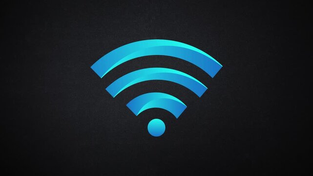 Wireless network icon animation with blackground