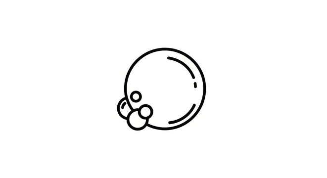 Minimalist soap bubbles line art icon