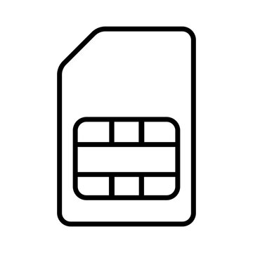 SIM card icon vector. SIM Illustration sign. mobile phone symbol. phone logo.
