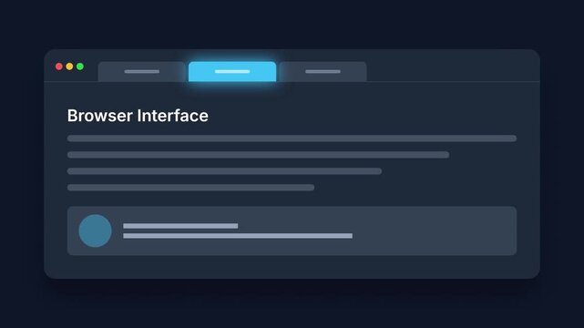 Animated Browser Interface with Progress Bar and Website Elements.