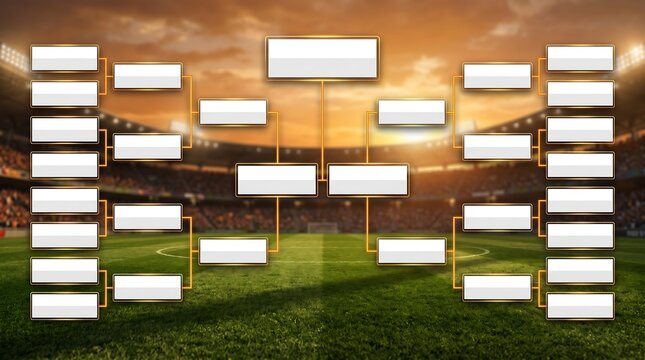 Bracket template for football tournament competition