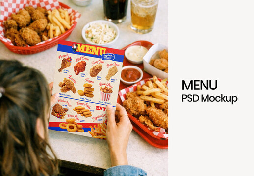 Realistic Menu Mockup Design PSD