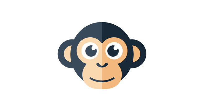 Smiling monkey face with big eyes.